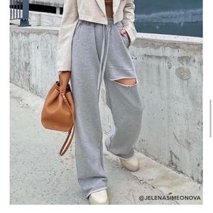 Storets gray slit sweatpants